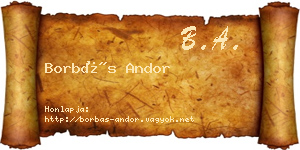 Borbás Andor névjegykártya